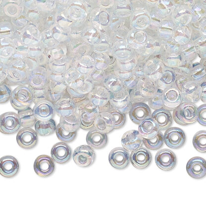 #6 Seed Bead - Clear, rainbow-finish