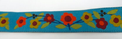 Ribbon - Turquoise Ground Flowers