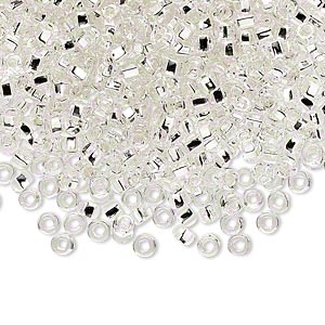 #8 Seed Bead - Clear, silver-lined