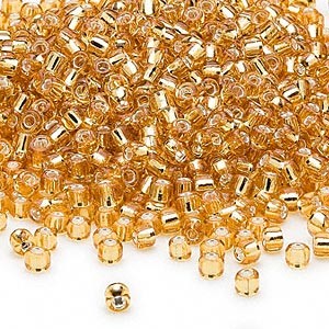 #8 Seed Bead - Gold, silver-lined