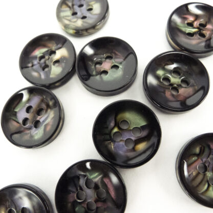 Button - Black Paua 15mm