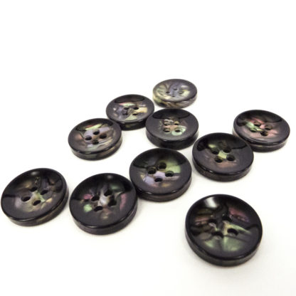 Button - Black Paua 15mm