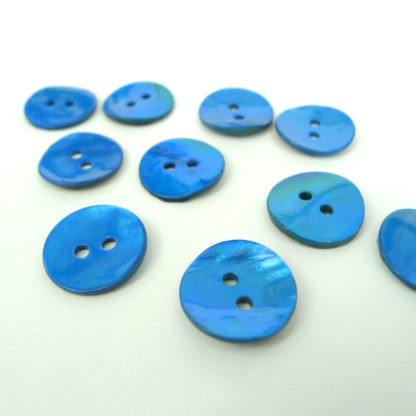 Blue Shell Buttons 15mm