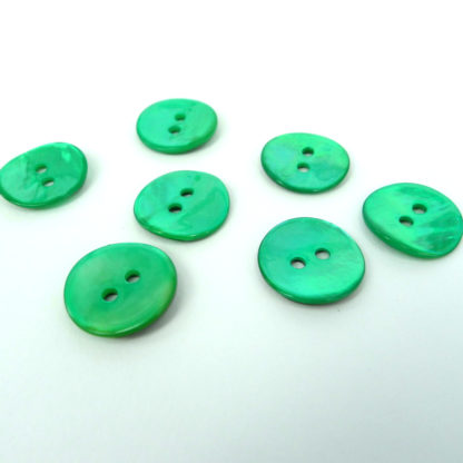 Green Shell Buttons 15mm