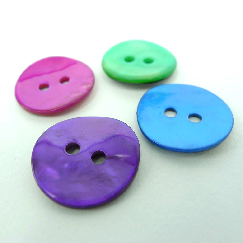Button – Blue Shell 15mm – Vintage Purls