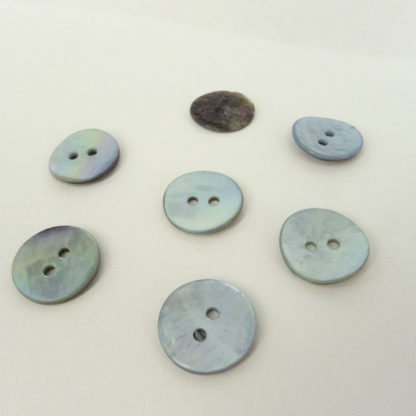 Light Blue Shell Buttons 15mm