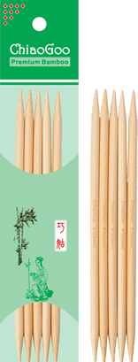 ChiaoGoo 5" Natural Bamboo DPNs