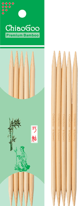 ChiaoGoo 5" Natural Bamboo DPNs