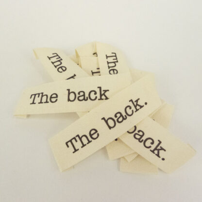 Cotton garment labels - "The back."