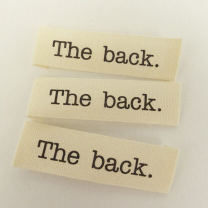 Cotton garment labels - "The back."