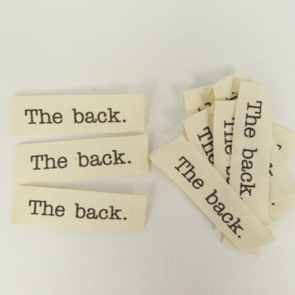 Cotton garment labels - "The back."