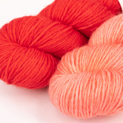Vermillion dyes at different strengths.